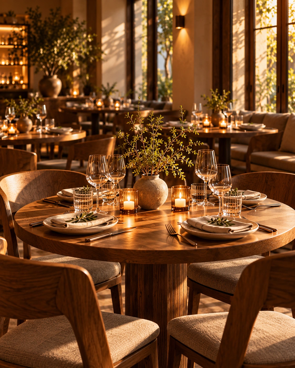 Illustrative candlelit restaurant atmosphere